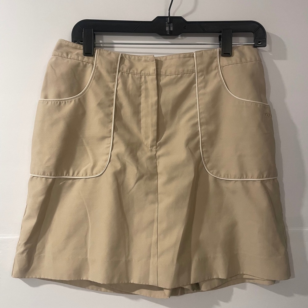 IZOD Womens Khaki Golf Skort Tan Skirt with Built In Shorts